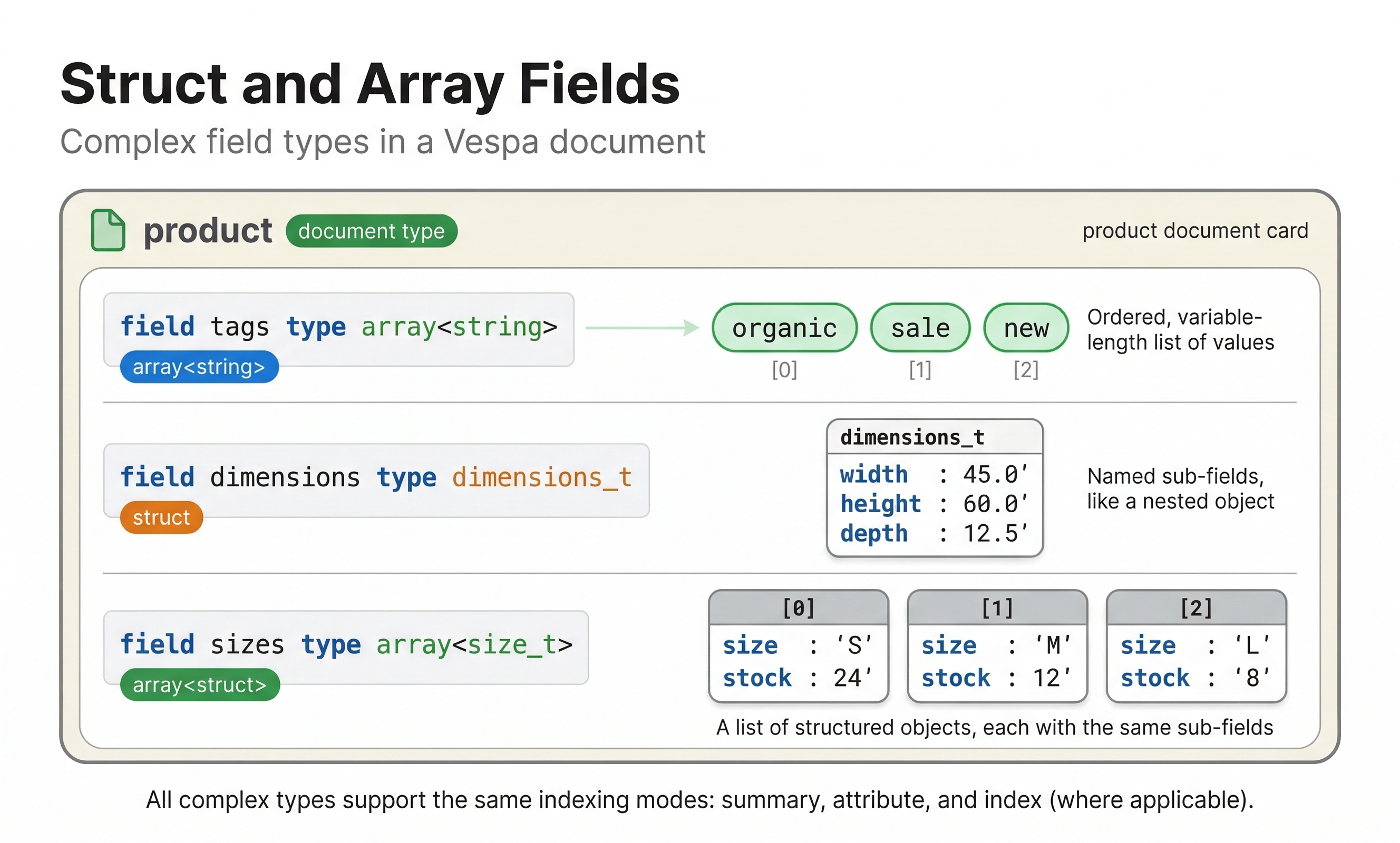 Struct and Array Fields